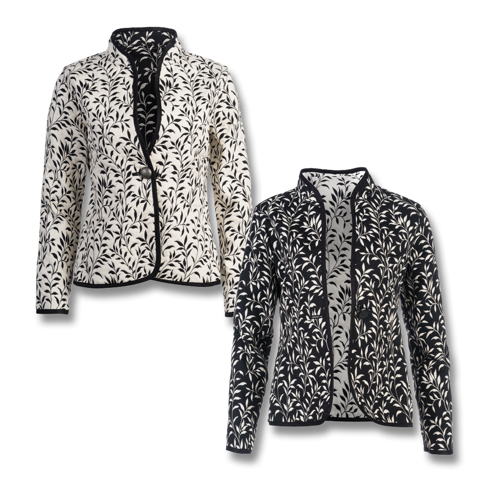 Reversible Earth Tone Floral to Solid Black Vest