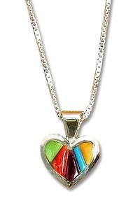 Multi-Color Heart Pendant