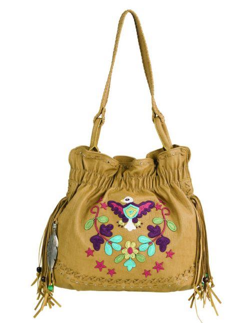 Embroidered Shoulder Bag Leather for Life Fashion