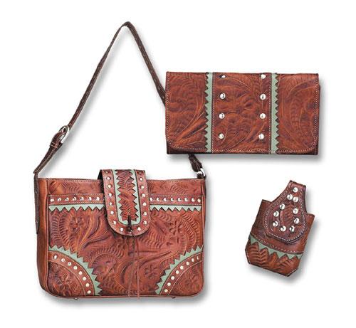 Leather For Life Southwest Indian Foundation Santa Fe Purse Wallet Cell Phone Case