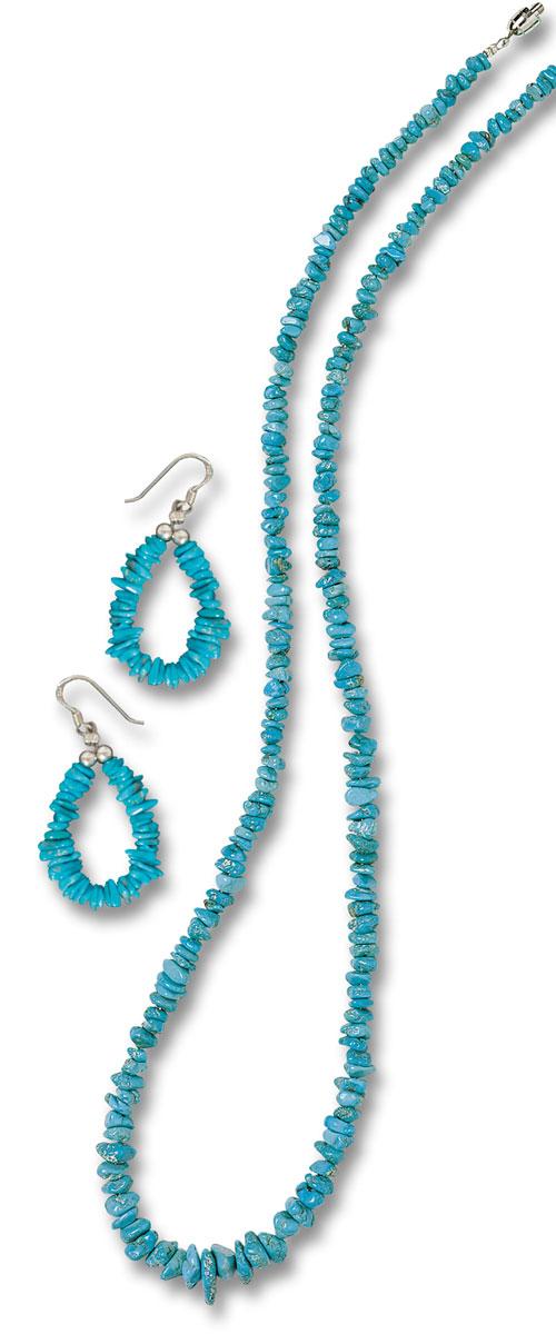 Turquoise Nugget Necklace & Earring Set