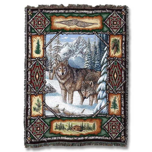 Wolf Lodge Throw Blanket