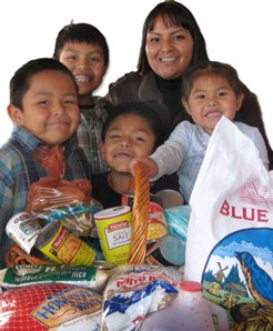 Family with Christmas Basket