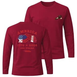 America Eagle Red Long Sleeve T-Shirt