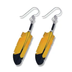 American Redstart Feather Earrings