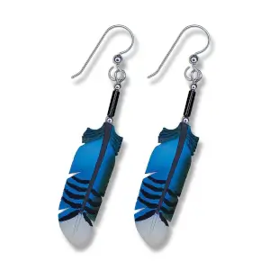 Blue Jay Bone Feather Earring