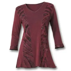Burgundy Cutwork Tunic