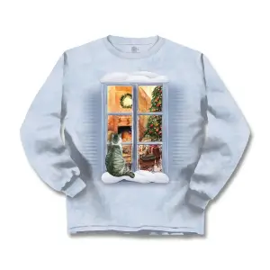 Cat Christmas Windowscene Long Sleeve-T-Shirt