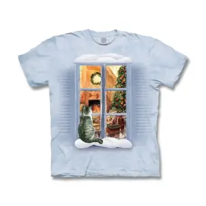 Cat Christmas Windowscene Short Sleeve-T-Shirt