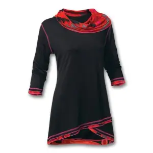 Crimson Cowl Neck Tunic