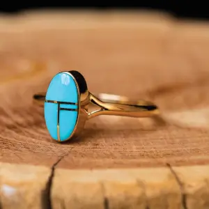 Gold and Turquoise Inlay Ring