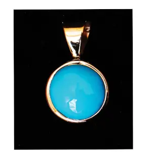 Gold and Turquoise Circle Pendant