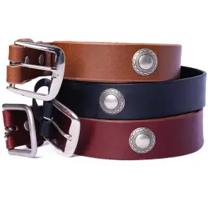 Ladies Concha Brown Leather Belts