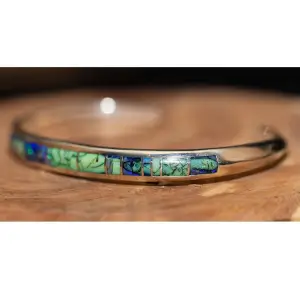 Lapis, Turquoise & Spider Opal Thin Cuff Bracelet