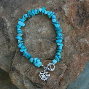 Mom Turquoise Charm Bracelet