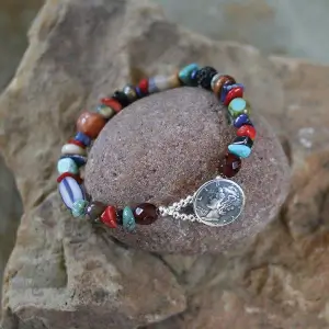 Multi Stone Mercury Dime Bracelet