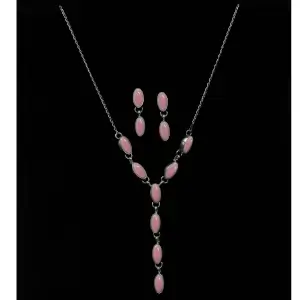 Pink Conch Necklace and Earring Set