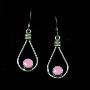 Pink Conch Teardrop Dangle Earrings