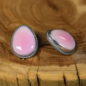 Pink Conch Teardrop Post Earrings