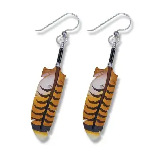 Red Hawk Feather Earrings