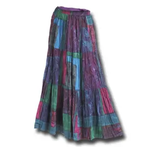 Reversible Jewel Tone Patch Skirt