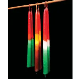 Set of 2 Green & Red Tapers