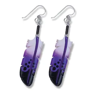 Spotted Eagle Feather Earrings