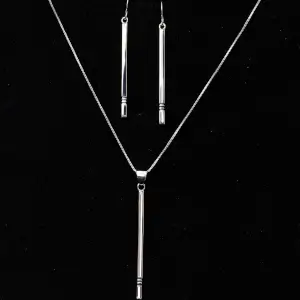 Sterling Silver Drop Earrings and Necklace Set