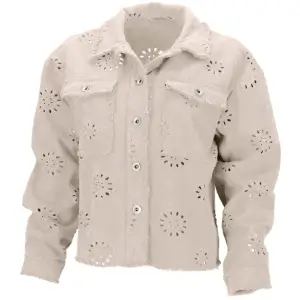 Tan Distressed Embroidered Jacket
