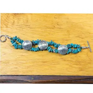 Turquoise & Buffalo Nickel Bracelet