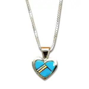 Turquoise Stone Heart Pendant