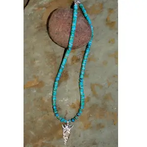 Turquoise & Silver Arrowhead Necklace