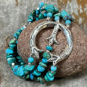 Turquoise and Silver Naja Bracelet