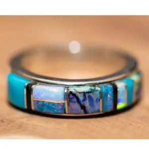 Turquoise & Spider Opal Inlay Ring