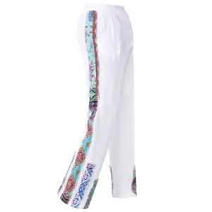 White Ribbed Knit Pants
