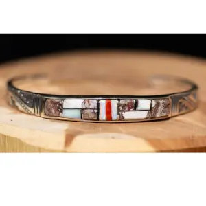 Whitehorse Inlay Cuff Bracelet