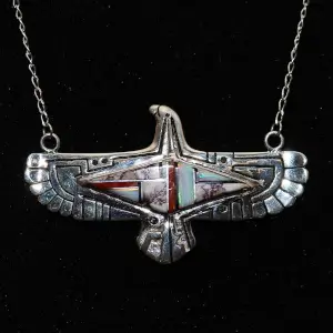 Whitehorse Inlay Thunderbird Necklace