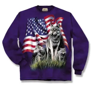 Wolf Flag Long Sleeve T-Shirt