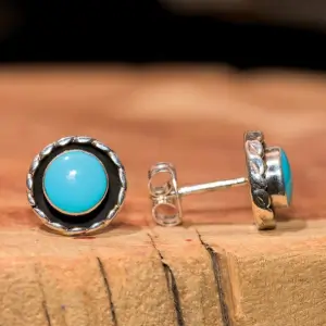 Zuni Pueblo Turquoise Dot Earrings