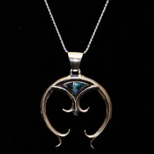 Lapis, Turquoise & Spider Opal Naja Pendant