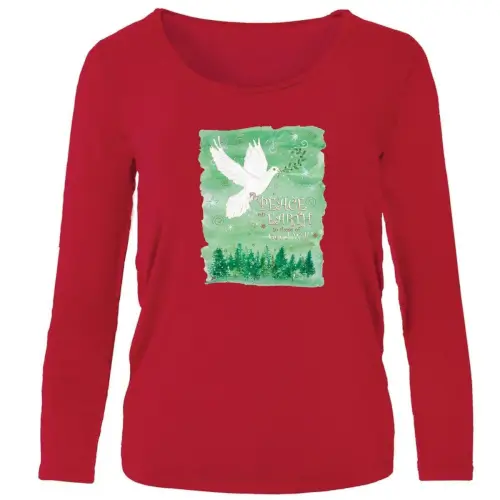 Peace on Earth Scoop Neck Long Sleeve Tunic