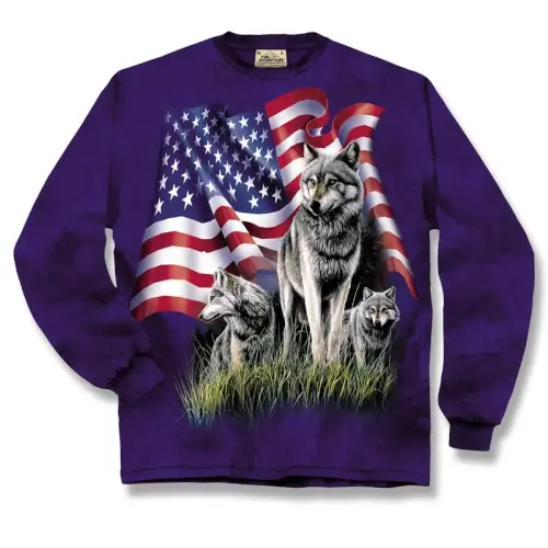 Wolf Flag Long Sleeve T-Shirt